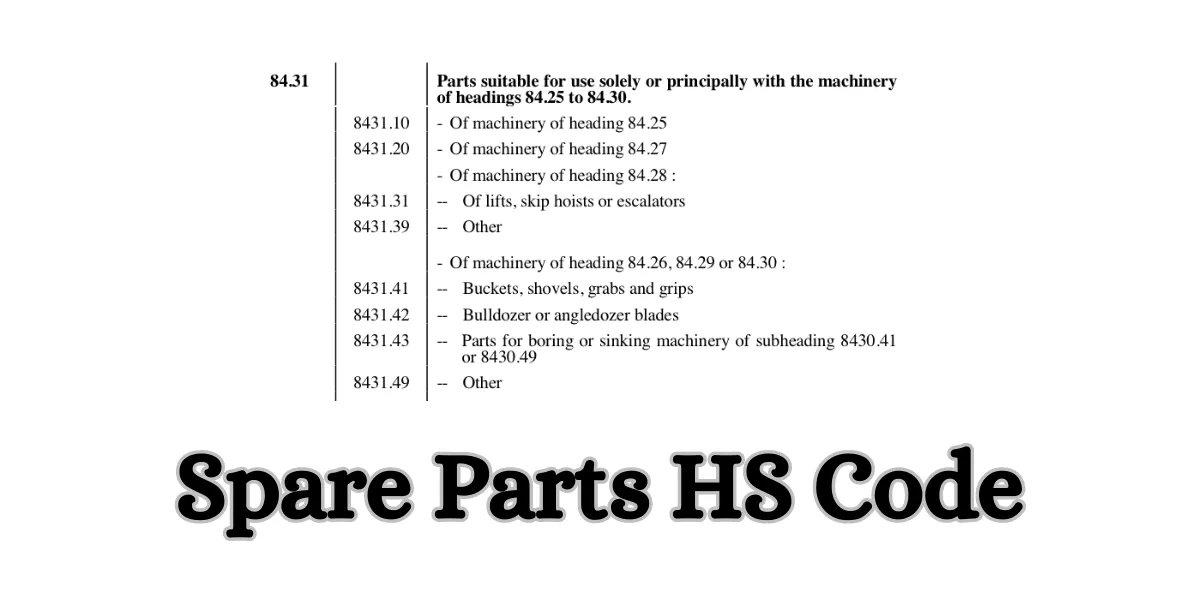 spare parts hs code